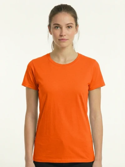 Футболка Fruit of the Loom Valueweight Ladies Сіра Помаранчева